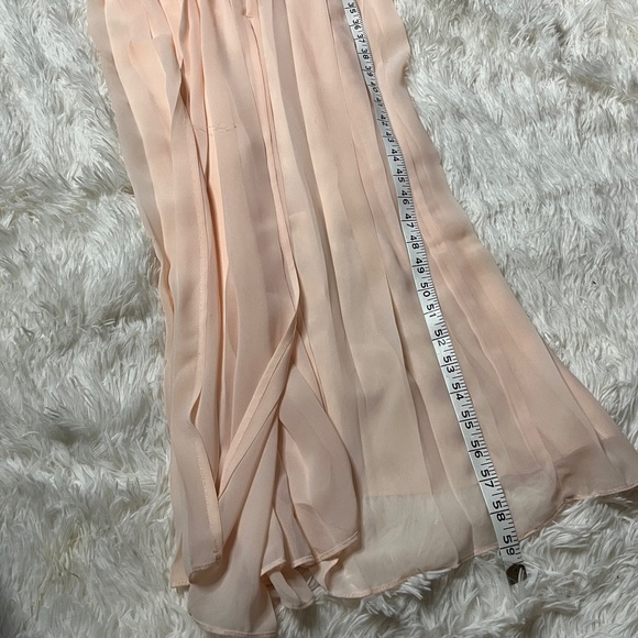BCBGeneration Peach Pink Pleated Chiffon Maxi Formal Gown sz 2 | Empire Waist - Picture 12 of 16
